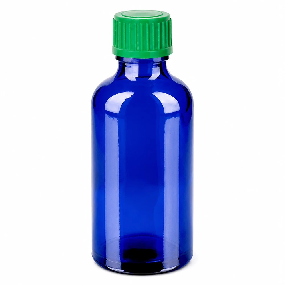 50ml tippapullo sininen ja vihreä korkki tarkkaa annostelua varten.