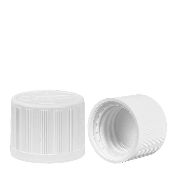 Ruuvikorkki valkoinen 18mm lapsiturvallinen standardi Ruuvikorkki valkoinen 18mm lapsiturvallinen standardi