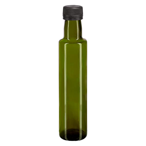 250ml kierrekorkillinen pullo pyöreä oliivinvihreä, jossa on musta korkki. 250ml kierrekorkillinen pullo pyöreä oliivinvihreä, jossa on musta korkki.