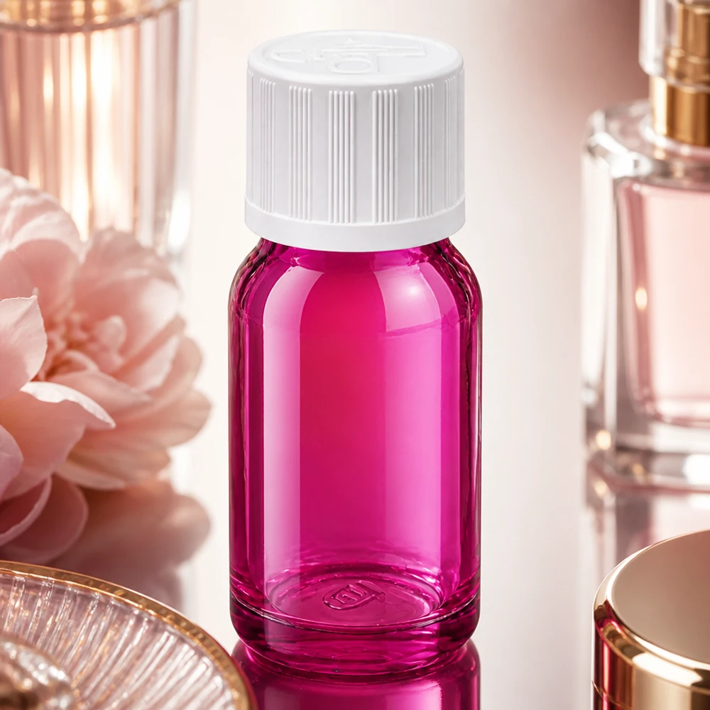 10 ml:n pullo, jossa on UV-suoja violetin lasivärin ansiosta ja käytännöllinen 11 mm:n ruuvikorkki