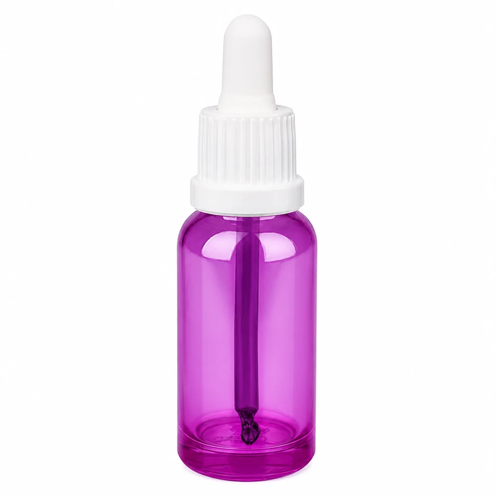 20ml pipettipullo valkoinen Originality kierrekorkki PurpleLine UT18/20 PurpleLine UT18/20 20 ml:n violetti pipettipullo, jossa on valkoinen korkki tarkkaa annostelua varten.
