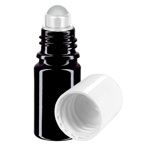 Apteekkipullo violetti 5ml roll-on korkki valkoinen Apteekkipullo violetti 5ml roll-on korkki valkoinen