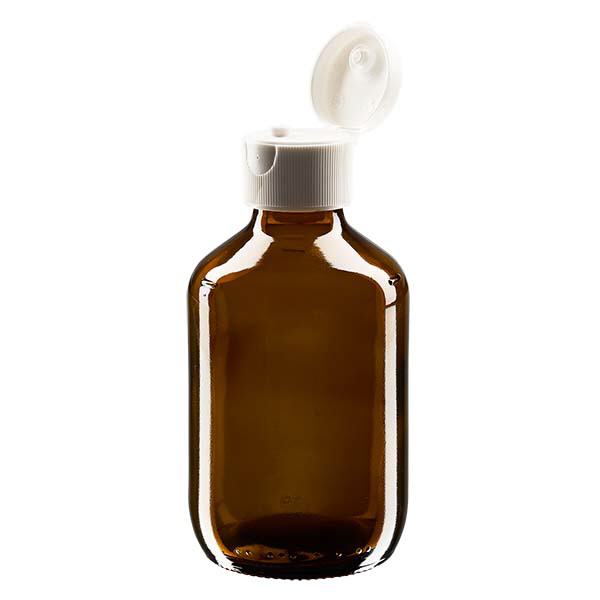 200ml lääkepullo ruskea, jossa flip-top korkki ApoGlas 200ml lääkepullo ruskea, jossa flip-top korkki ApoGlas