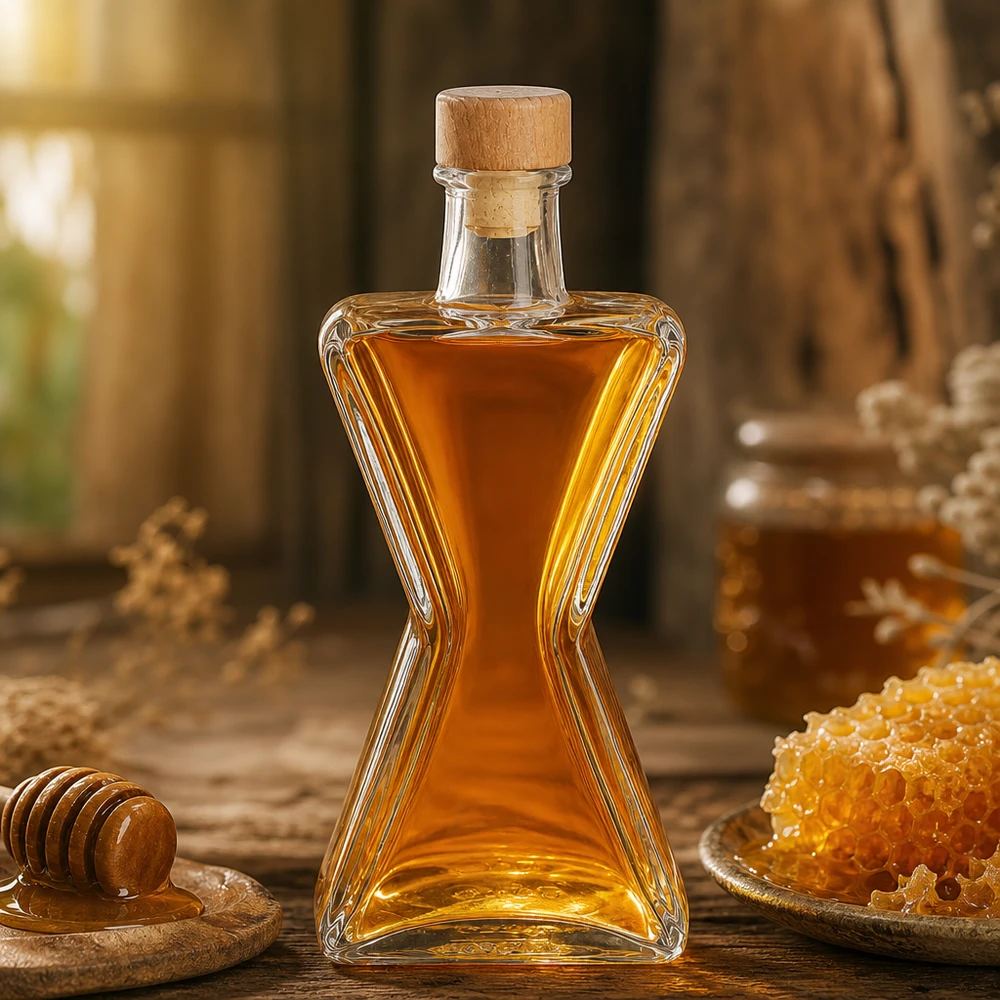 200ml Glasflasche "Star" mit Holzgriff-Korken UNiTWIST