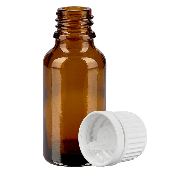 20ml tippapullo 0,7mm valkoinen väärentämisen estävä korkki BrownLine UT18/20