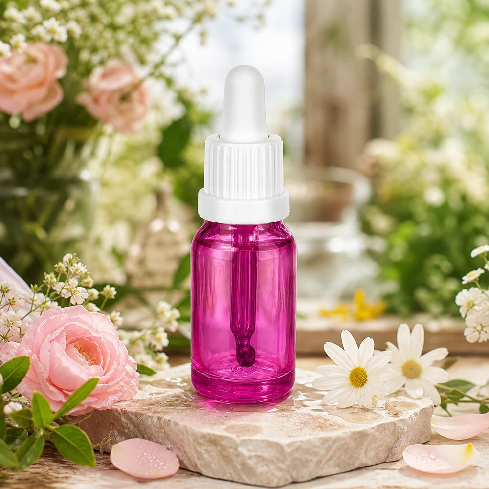 10ml pipettipullo valkoinen Originality ruuvikorkki PurpleLine UT18/10 PurpleLine UT18/10 Pieni pipettipullo 10ml violetista lasista eteerisille öljyille OV PurpleLine UT18/10