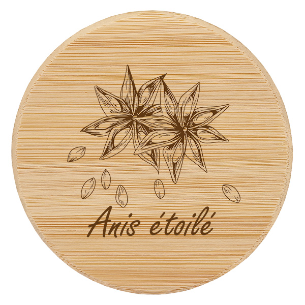 Couvercle en bois "anis étoilé" for WECK RR60 for WECK RR60