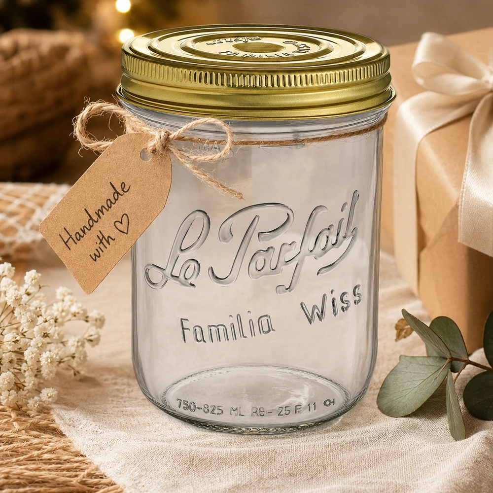 825ml Sturzglas "Familia Wiss" 2-teiliges Deckelsystem Le Pa 825ml Sturzglas "Familia Wiss" 2-teiliges Deckelsystem Le Pa
