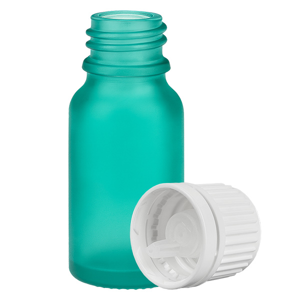 10ml tippapullo 0.7mm valkoinen tamper-evident korkki GreenLine UT18/10 GreenLine UT18/10