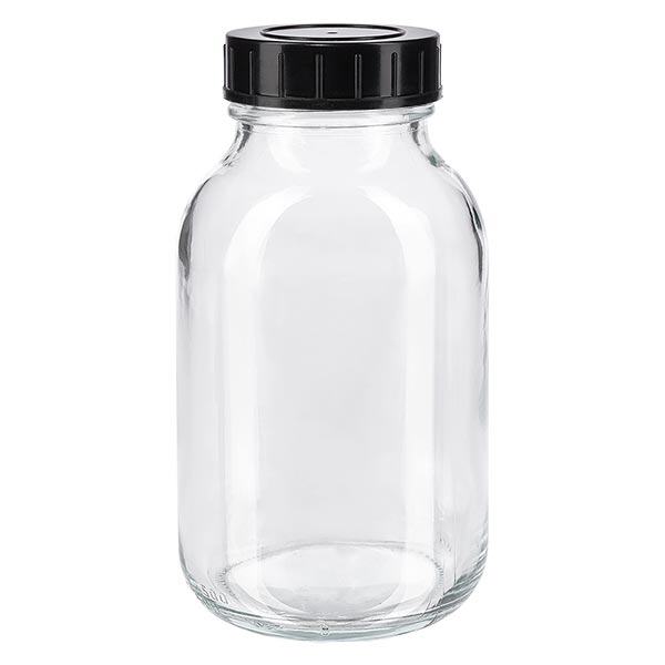 500ml leveäkaulainen pullo kirkasta lasia, jossa on kierrekorkki 500ml leveäkaulainen pullo kirkasta lasia, jossa on kierrekorkki