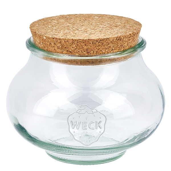 560ml korupurkki WECK RR80 korkilla luonnonmukainen WECK korupurkki 560ml RR80 luonnonkorkkikannella säilytyspurkki säilöntäpurkki korkkikannella