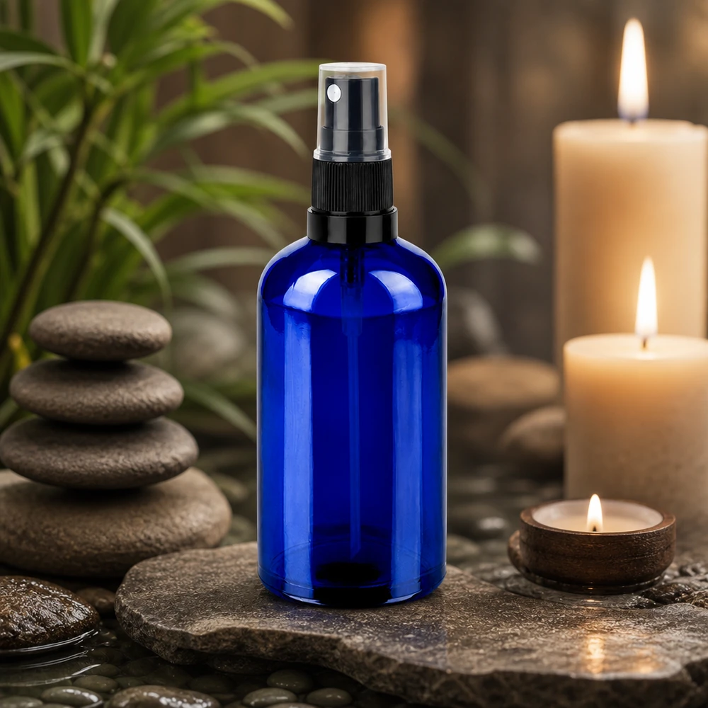 100ml suihkepullo musta musta/läpinäkyvä vakiokorkki BlueLine UT18/100
