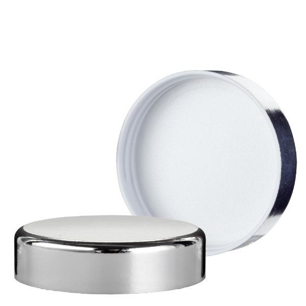 Hopeinen kierrekorkki kestomuovista, kierre 52mm ApoGlas®. Hopeinen kierrekorkki kestomuovista, kierre 52mm ApoGlas®.