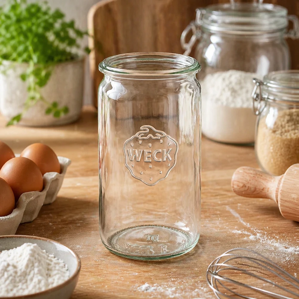 340 ml:n sylinterimäinen WECK RR60 -lasipurkki
