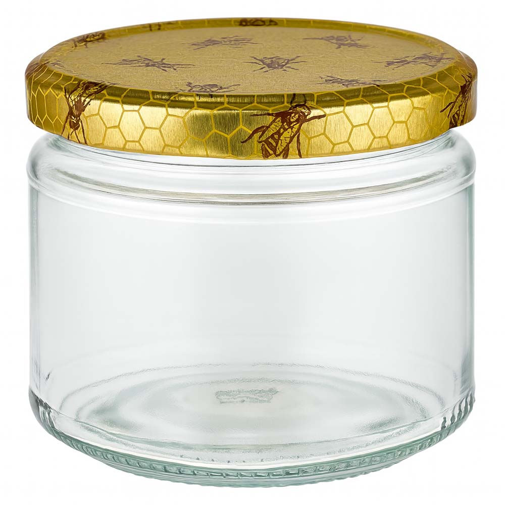 330ml pyöreä purkki + BasicSeal-kansi hunajakenno UNiTWIST