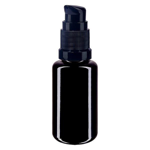 Apteekkipullo violetti 20ml pumppukorkki musta vakio. Apteekkipullo violetti 20ml pumppukorkki musta vakio.