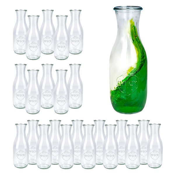 24 Weck-purkin 1062 ml:n mehupullon setti. 24 Weck-purkin 1062 ml:n mehupullon setti.