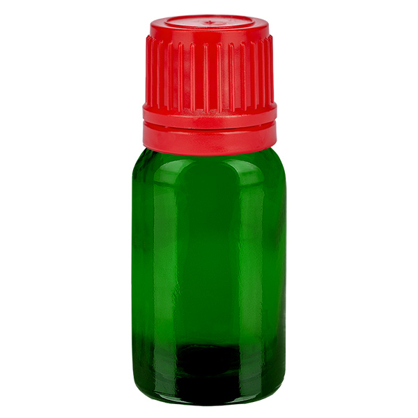 10ml pullo 11mm ruuvikorkki punainen peukaloitavissa oleva korkki GreenLine UT18/10