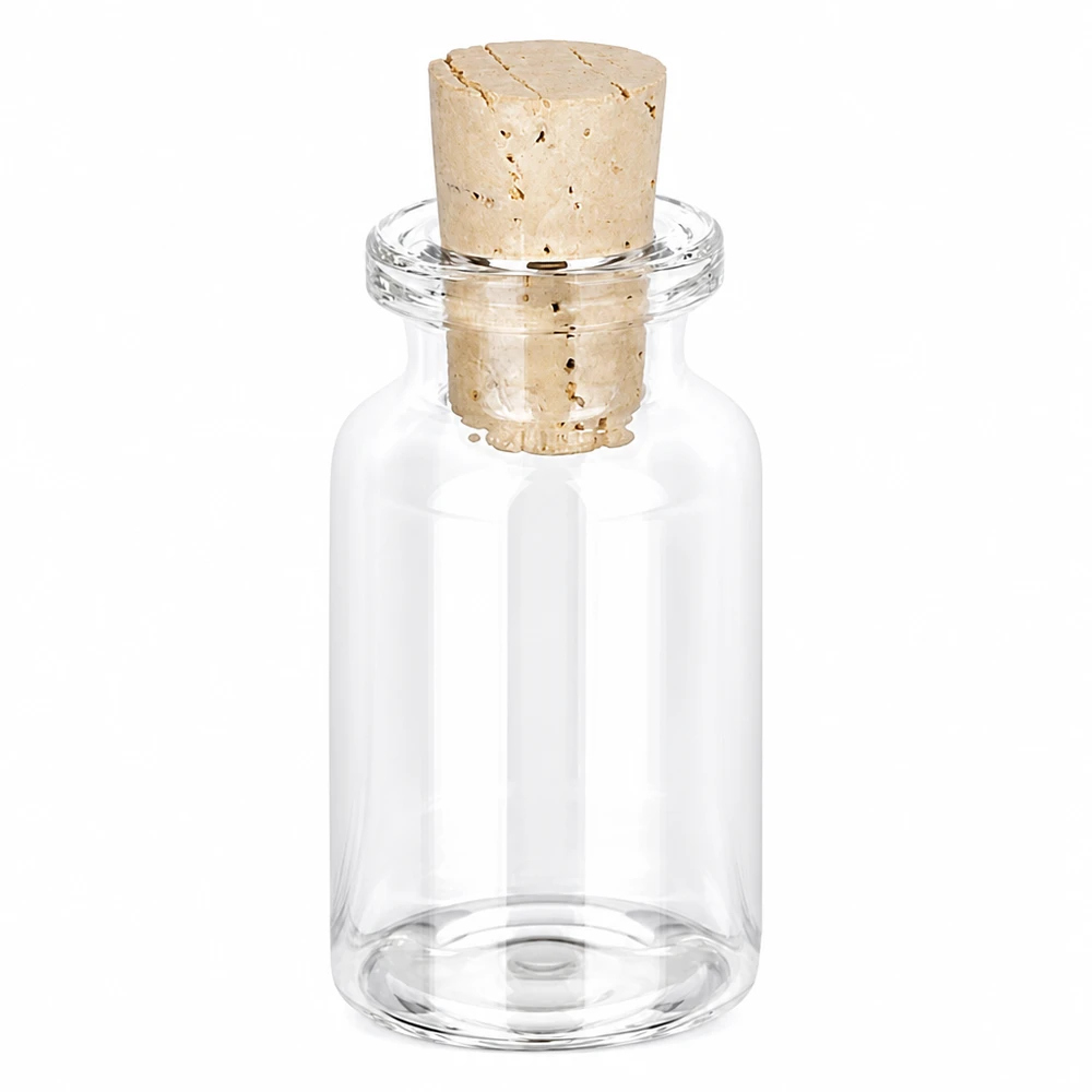 Kleine Glasflasche 10ml mit passendem Korkverschluss perfekt als Dekoflasche oder Geschenkidee