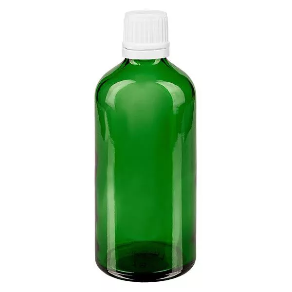 Apteekkipullo vihreä 100ml tippapullo korkki 1.2mm valkoinen peukaloinnin estävä suljin Apteekkipullo vihreä 100ml tippapullo korkki 1.2mm valkoinen peukaloinnin estävä suljin
