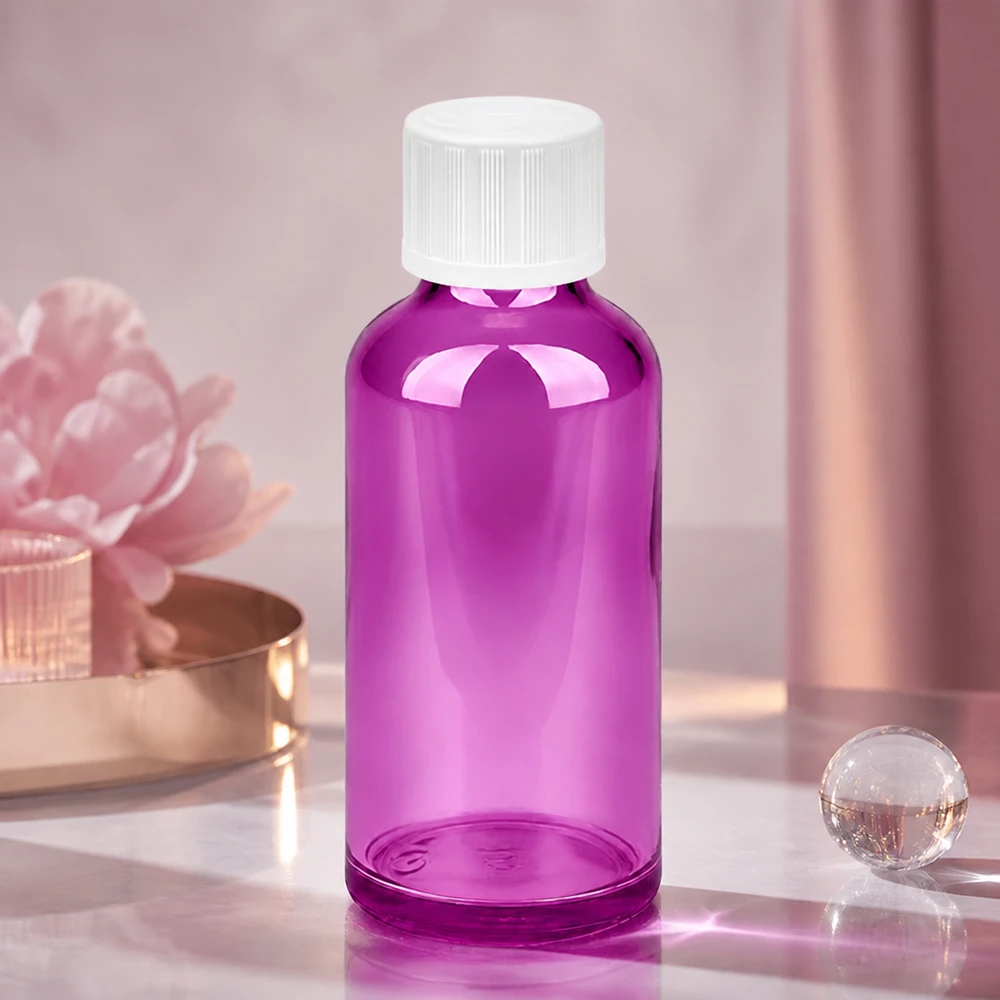 Tippapullo 50ml, jossa on 1.2mm:n aukko ja tyylikäs violetti ulkonäkö aromaterapiasovelluksiin