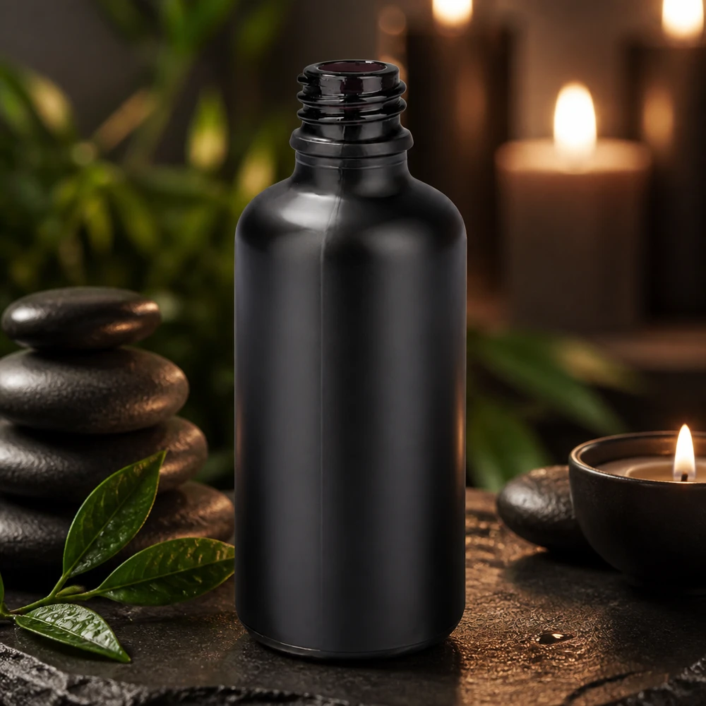 Tyylikäs 50ml apteekkipullo BlackLine UT18/50 UNiTWIST aromaterapialle ja eteerisille öljyille.