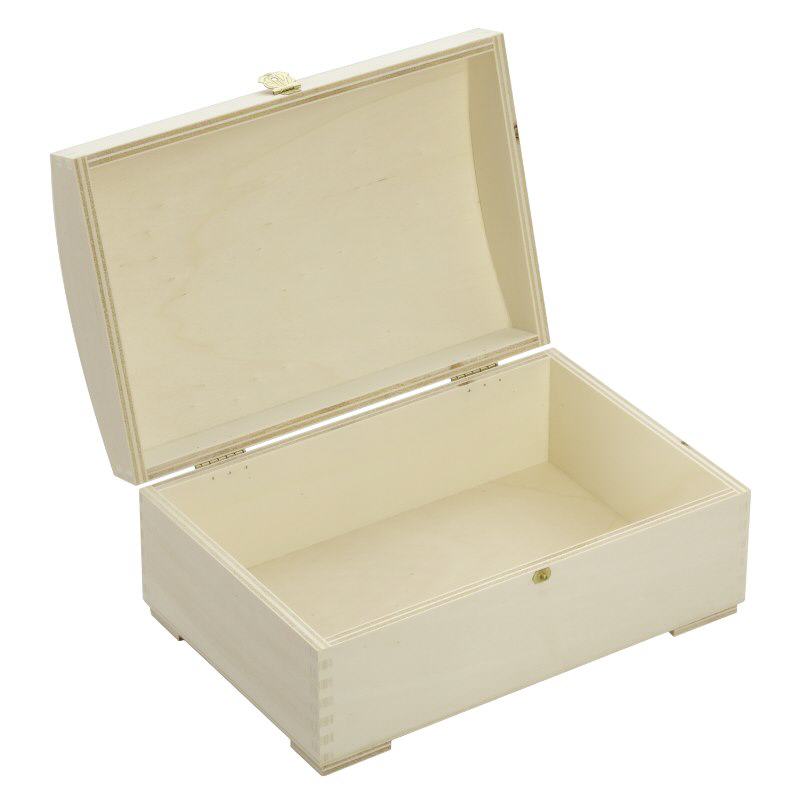 Puulaatikko (arkku) kaarevalla kannella 26x17x11cm.