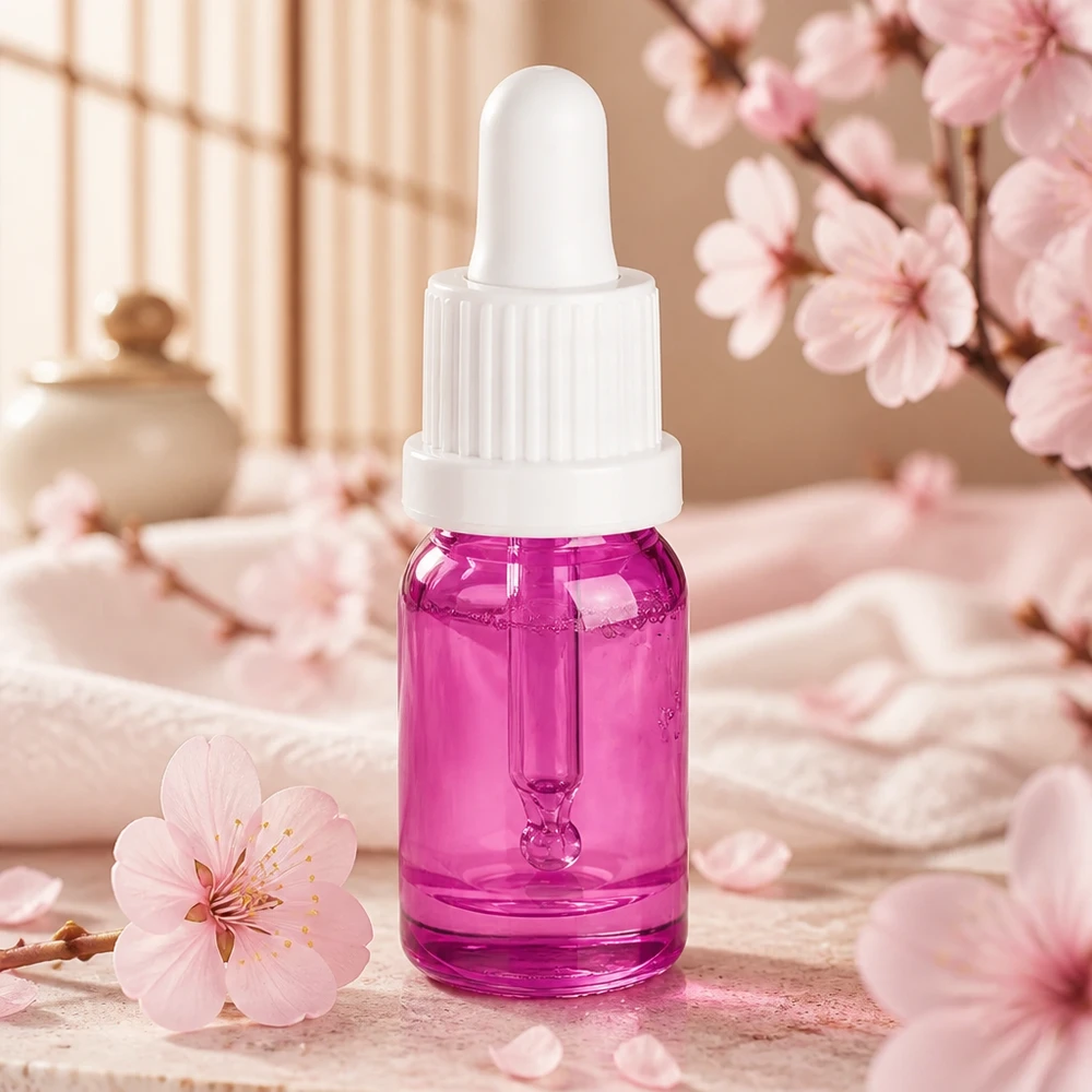 5ml pipettipullo valkoinen omaperäinen ruuvikorkki PurpleLine UT18/5 PurpleLine UT18/5 Elegantti violetti pipettipullo 5ml valkoisella tippapullolla ihonhoitoöljyille ja -esansseille.