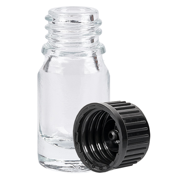 5ml pullo 11mm kierrekorkki musta Standard ClearLine UT18/5 5ml pullo 11mm kierrekorkki musta Standard ClearLine UT18/5
