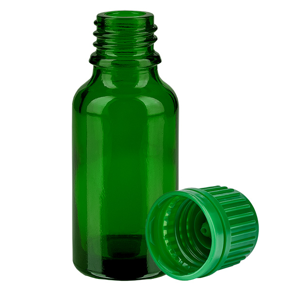 20ml pullo 11mm kierrekorkki vihreä tamper-evident korkki GreenLine UT18/20 20ml pullo 11mm kierrekorkki vihreä tamper-evident korkki GreenLine UT18/20