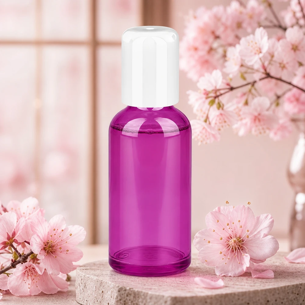 Roll-on-pullo 50ml, jossa on käytännöllinen valkoinen korkki tuoksujen liikkuvaan levittämiseen.