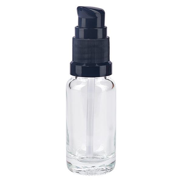 Apteekkipullo kirkas 10ml pumppukorkki musta standardi Apteekkipullo kirkas 10ml pumppukorkki musta standardi