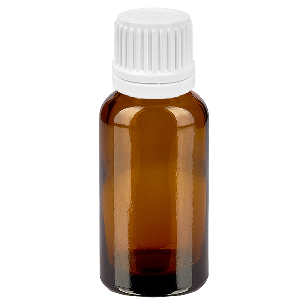 20ml tippapullo 0,7mm valkoinen väärentämisen estävä korkki BrownLine UT18/20 20ml tippapullo 0,7mm valkoinen väärentämisen estävä korkki BrownLine UT18/20