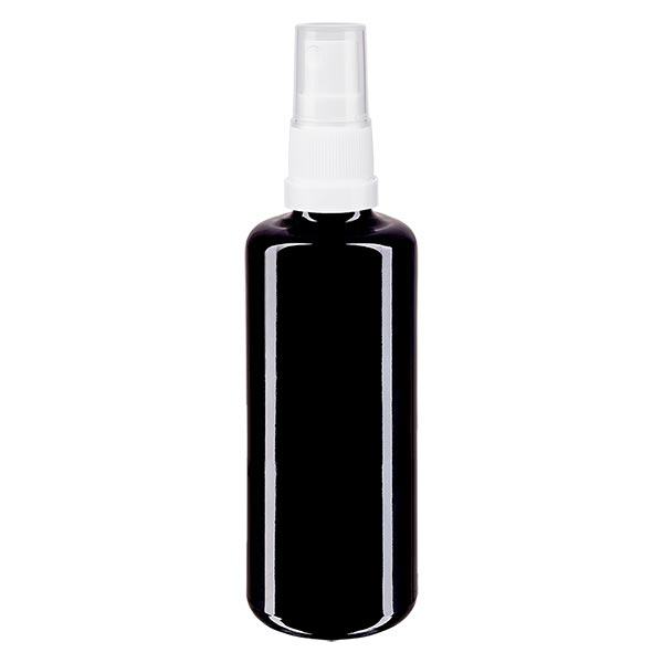 Apteekkipullo violetti 100ml spray top valkoinen Apteekkipullo violetti 100ml spray top valkoinen
