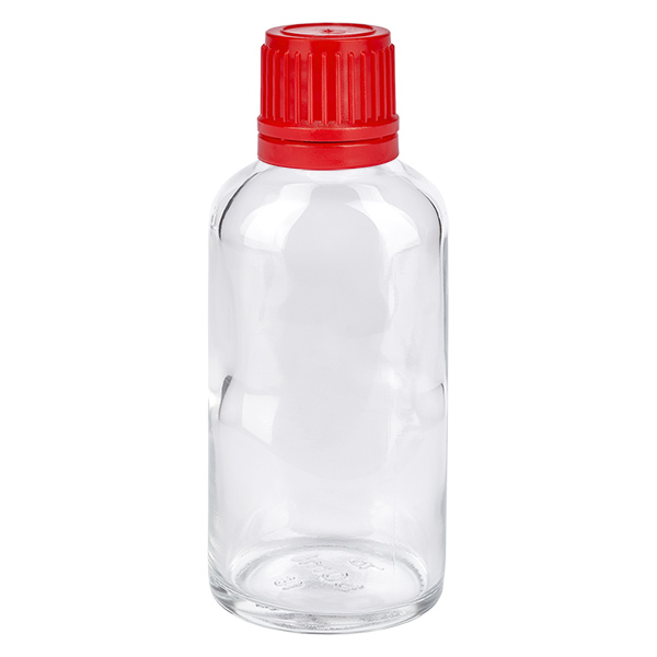 50ml pullo 11mm kierrekorkki punainen väärentämisen estävä korkki ClearLine UT18/50 50ml pullo 11mm kierrekorkki punainen väärentämisen estävä korkki ClearLine UT18/50