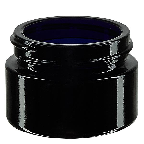 Kosmetiikkapurkki violettia lasia 30ml, ilman kantta.