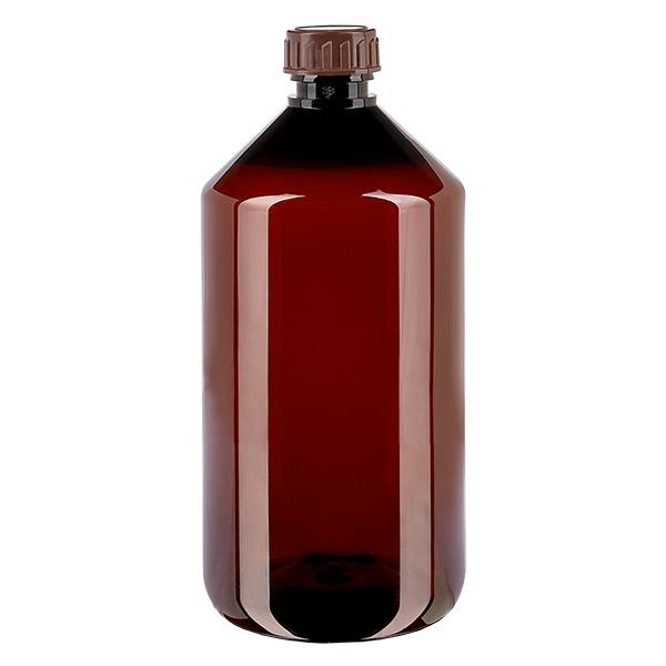 PET-pullo 750ml, jossa on ruskea korkki vakio