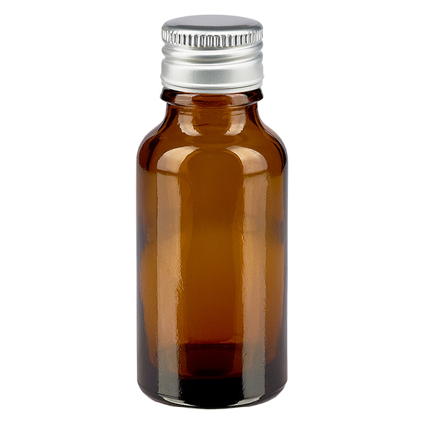 20ml pullo 11mm kierrekorkki Alu-Silver Standard BrownL. UT18/20