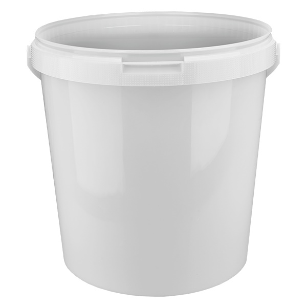 Valkoinen polypropeenimuovinen ämpäri 10,7L ilman kantta