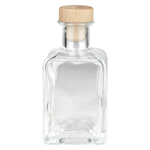 200ml Glasflasche "Clara" mit Holzgriff-Korken UNiTWIST