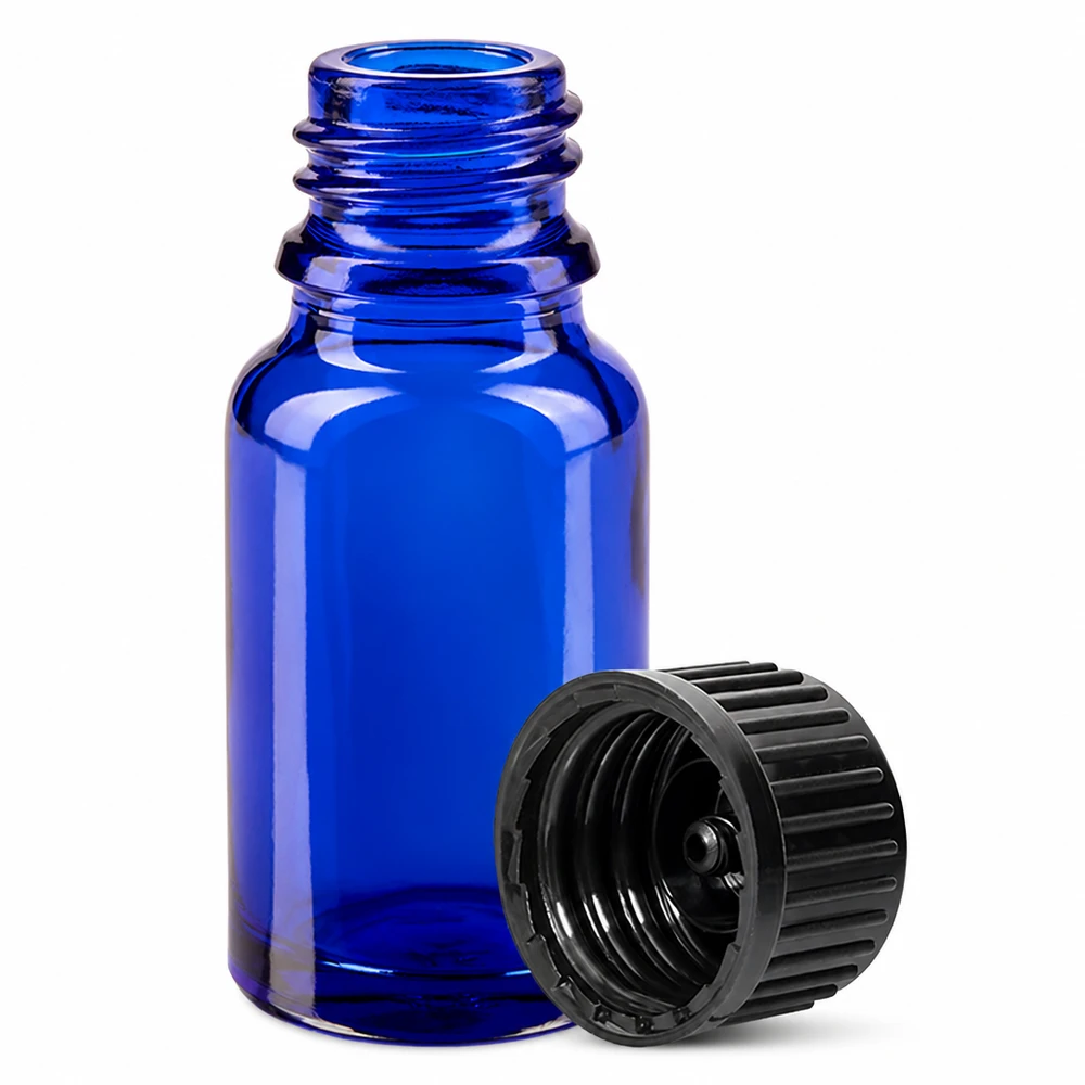 10ml pullo 11mm kierrekorkki musta standardi BlueLine UT18/10 10ml pullo 11mm kierrekorkki musta standardi BlueLine UT18/10
