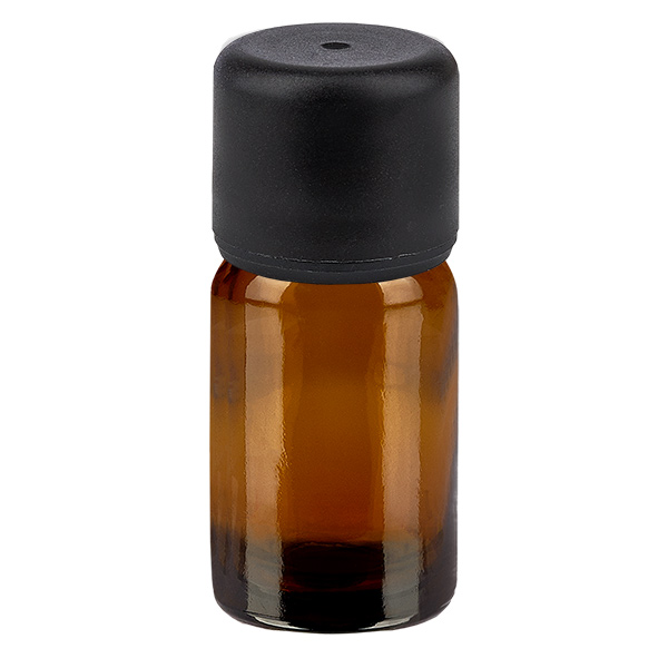 5ml pullo 6mm kierrekorkki musta Standard BrownLine UT18/5 Standard BrownLine UT18/5