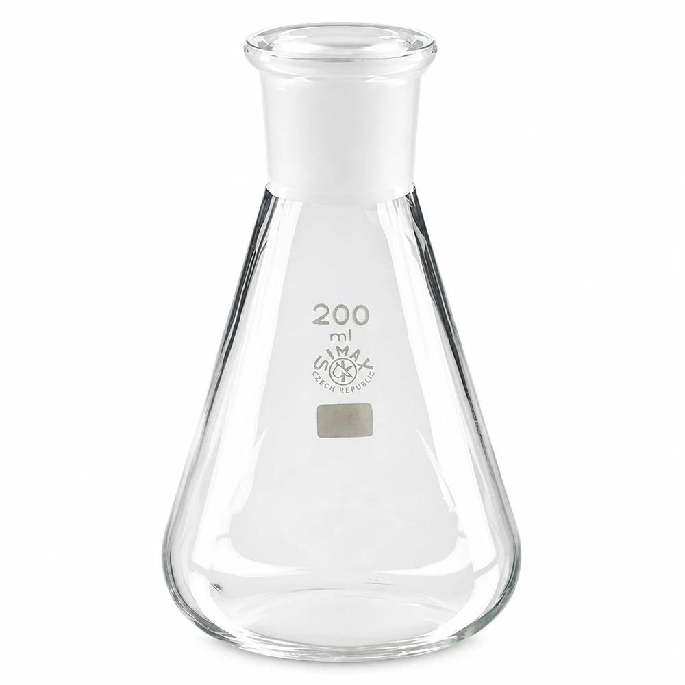 Erlenmeyer-pullo 200ml, jossa on vakiohiottu liitos (29/32).