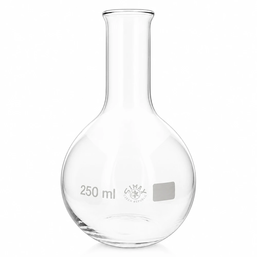 Seisova pullo 250ml kapeakaulainen lasista valmistettu laboratoriosovelluksia varten