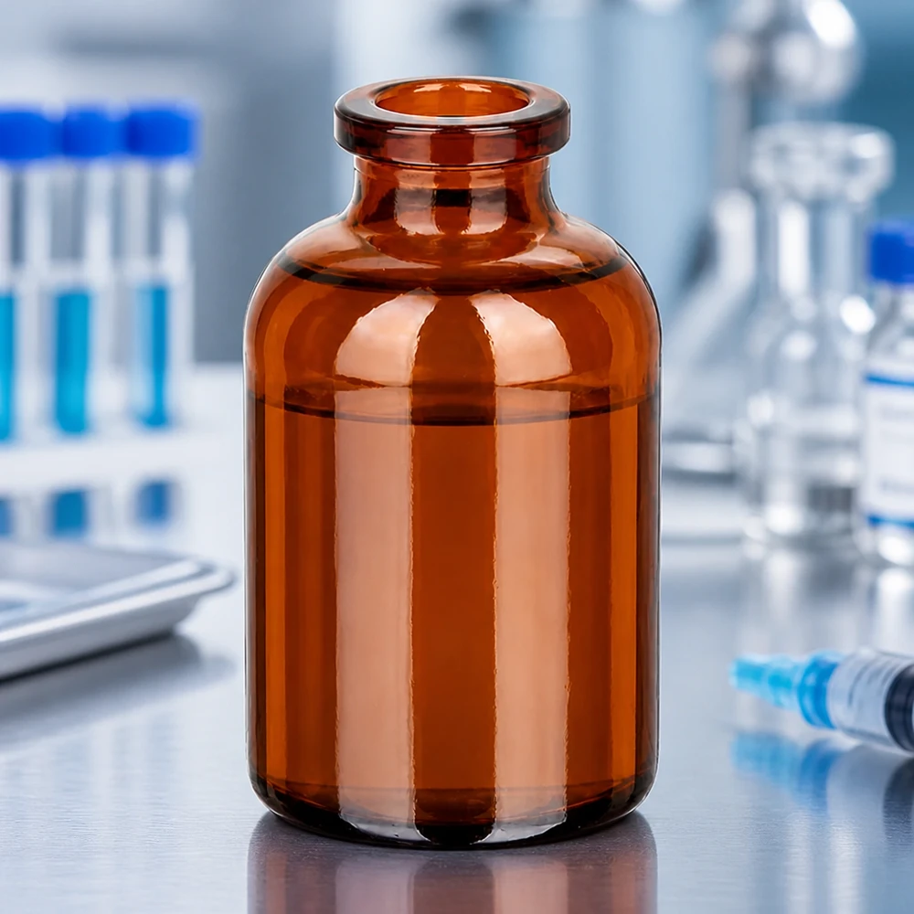 Injektiopullo meripihkalasia 30ml Bernsteinfarbene Injektionsflasche 30ml aus Typ-I-Glas für parenterale Arzneimittel