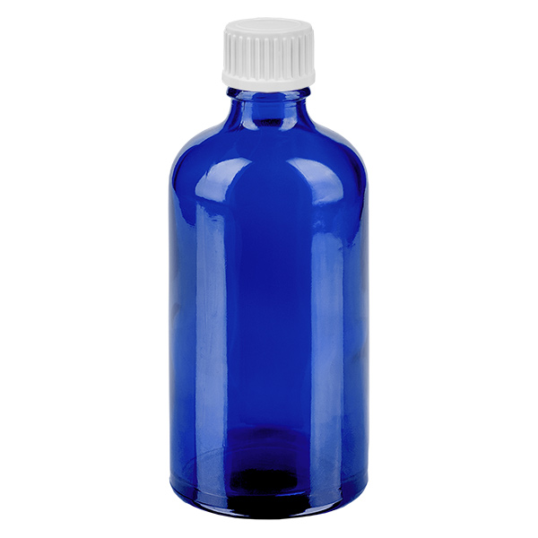 100ml globulipullo 3mm kaaderengas valkoinen vakiosuljin BlueLine UT18/ vakiosuljin BlueLine UT18/
