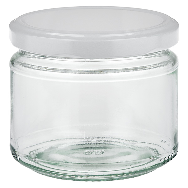 330ml pyöreä purkki BasicSeal-kannella valkoinen UNiTWIST