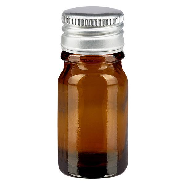 5ml pullo 11mm kierrekorkki Alu-Silver Standard BrownL. UT18/5