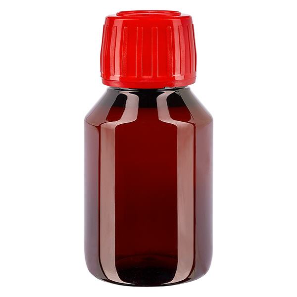 PET-pullo 50ml, jossa on punainen korkki, jolla on väärentämisen estävä vaikutus. PET-pullo 50ml, jossa on punainen korkki, jolla on väärentämisen estävä vaikutus.