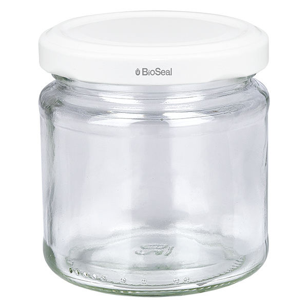 212ml pyöreä purkki, jossa valkoinen BioSeal-kansi UNiTWIST